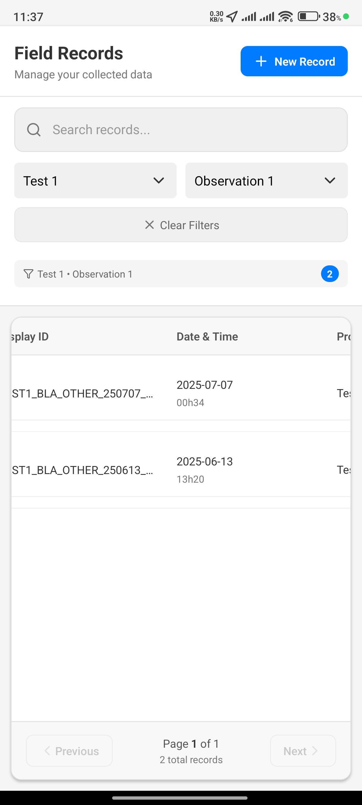 PLR Data Collection App - Screenshot